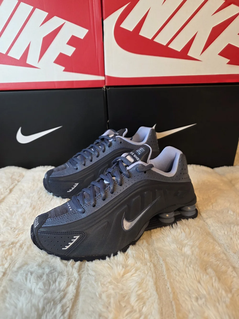 Nike Shox Running Sneakers in Black and Gray